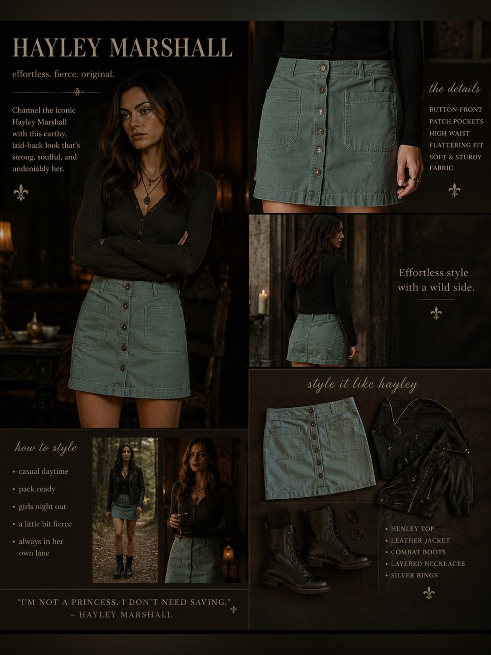 Crescent Wolf Boho-Grunge 🐺🌙  | LOFT Mini Skirt | Hayley Marshallcore TVD